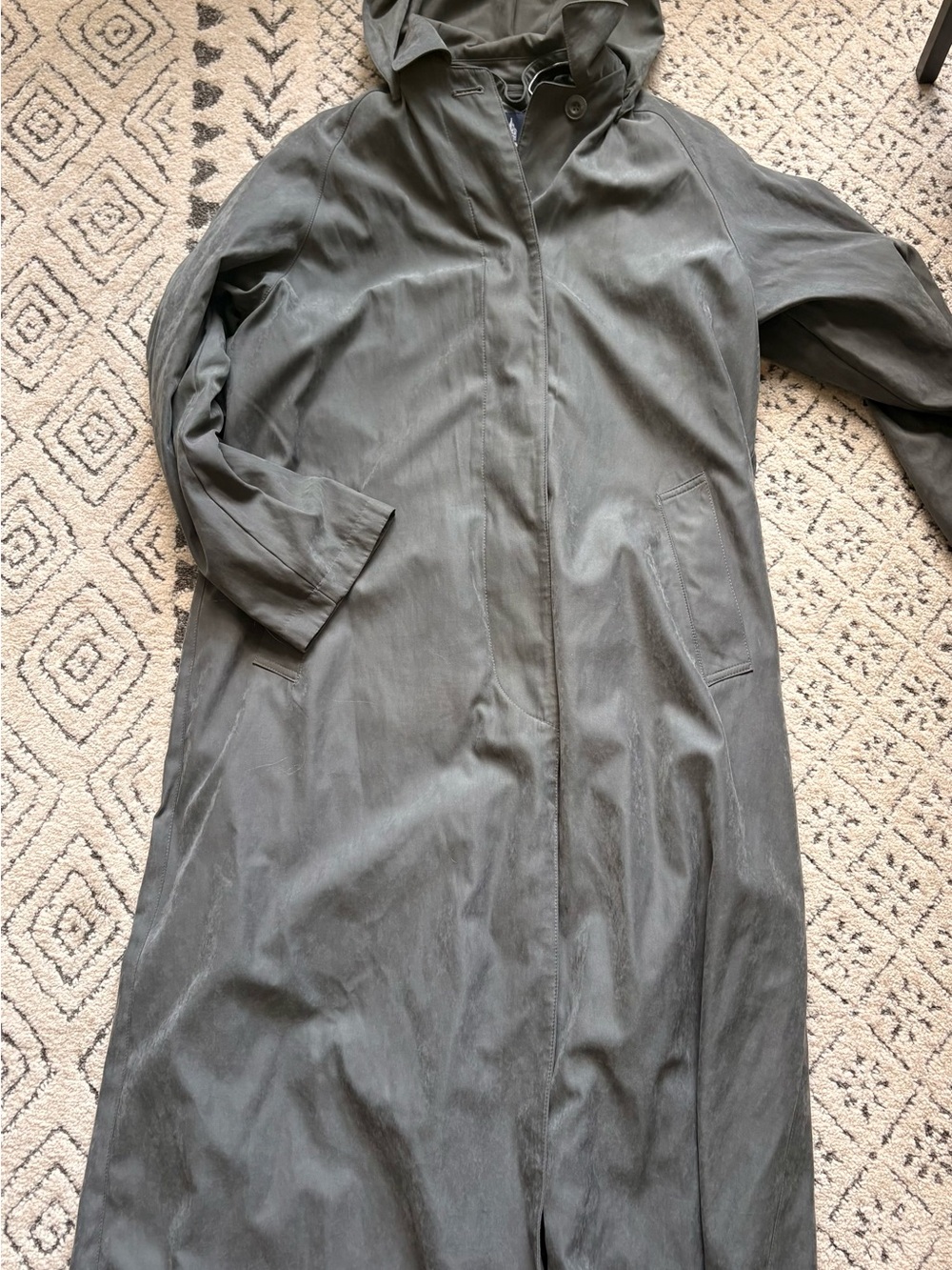 London Fog Olive Hooded Trench Coat